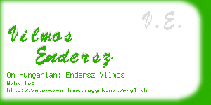 vilmos endersz business card